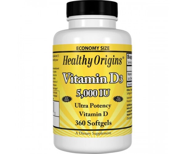 

Вітамін Д3 Vitamin D3 Healthy Origins 5000 МО 360 капсул (HO081)