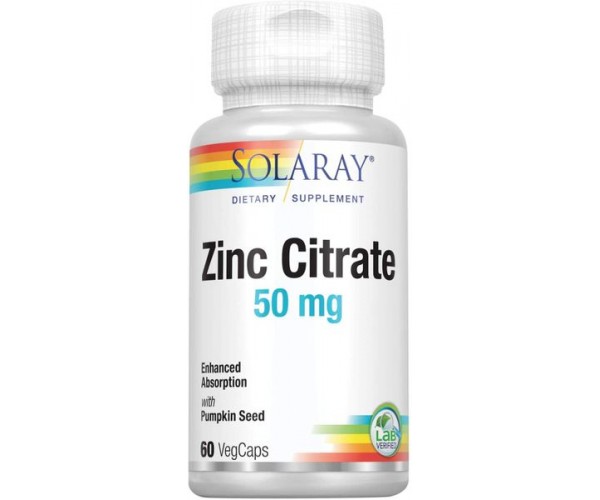 

Цитрат цинку Zinc Citrate Solaray 50 мг 60 капсул (SR113)