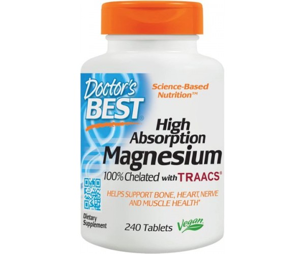

Магній високой абсорбції High Absorbtion Magnesium Chelated with TRAACS Doctor's Best 100 мг 240 таблеток (DB004)