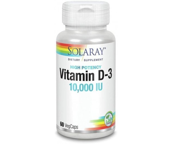 

Вітамін D3 Vitamin D-3 Solaray 10000 МО 60 капсул (SR116)