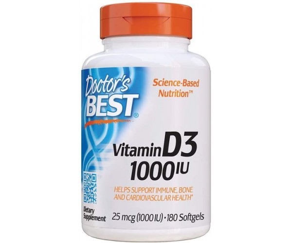 

Вітамін D3 Vitamin D3 Doctor's Best 1000 МО 180 капсул (DB061)
