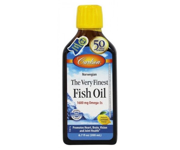 

Риб'ячий жир The Very Finest Fish Oil Carlson Labs лимон 200 мл (CAR089)