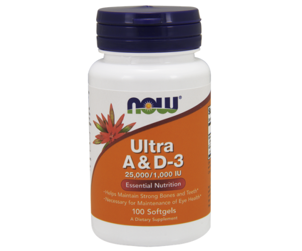 

Вітамін А і D Ultra A & D3 Now Foods 25000/1000 МО 100 капсул (NF197)