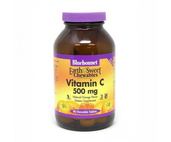 

Вітамін С Vitamin C Bluebonnet Nutrition апельсин 500 мг 90 жувальних таблеток (BB187)