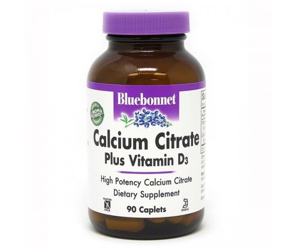 

Кальцій цитрат + Вітамін D3 Calcium Plus Vitamin D3 Bluebonnet Nutrition 90 каплет (BB031)