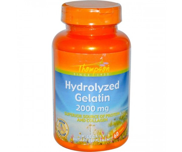 

Желатин для суглобів Hydrolyzed Gelatin Thompson 2000 мг 60 таблеток (TH015)