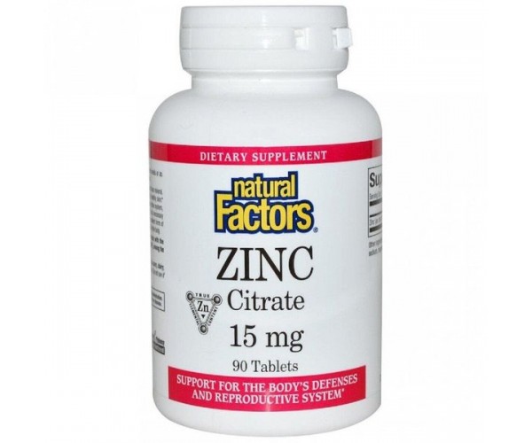 

Цитрат цинку Zinc Cetrate Natural Factors 15 мг 90 таблеток (NFA029)