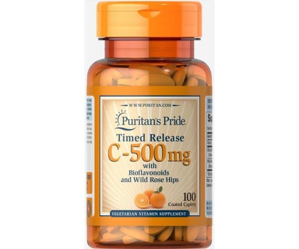 

Вітамін С з біофлавоноїдами Vitamin C-500 Rose Hips Time Release Puritan's Pride 500 мг 100 каплет (PP341)