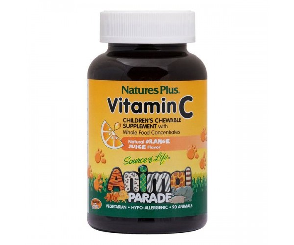 

Вітамін С для дітей Animal Parade Vitamin C Childrens Chewable Natures Plus апельсин 90 тваринок (NP015)