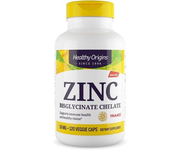 

Цинк Zinc Bisglycinate Chelate Healthy Origins 50 мг 120 капсул (HO122)