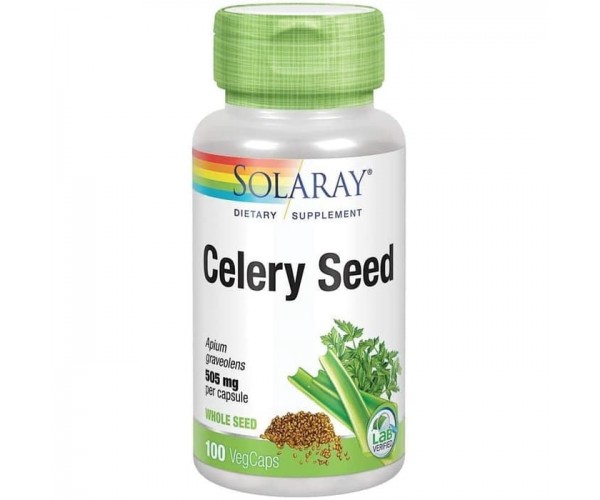 

Селера Celery Seed Solaray 505 мг 100 капсул (SR053)