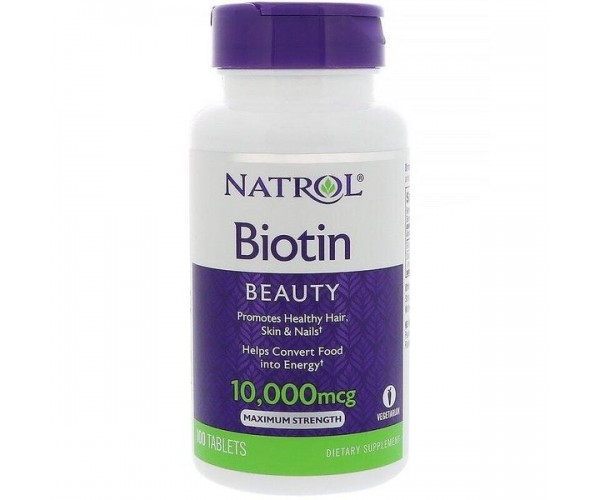 

Вітамін В7 Біотин Biotin Natrol полуниця 10000 мкг 100 таблеток (NTRL030)