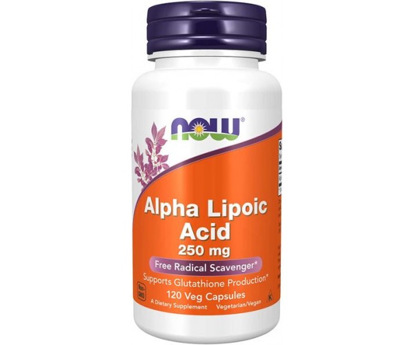 

Альфа-ліпоєва кислота Alpha Lipoic Acid Now Foods 250 мг 120 капсул (NF068)