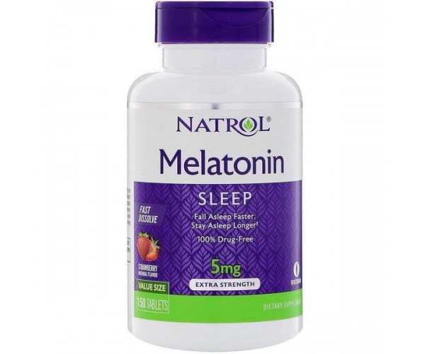 

Мелатонін Melatonin Fast Dissolve Natrol полуниця 5 мг 150 таблеток (NTRL046)