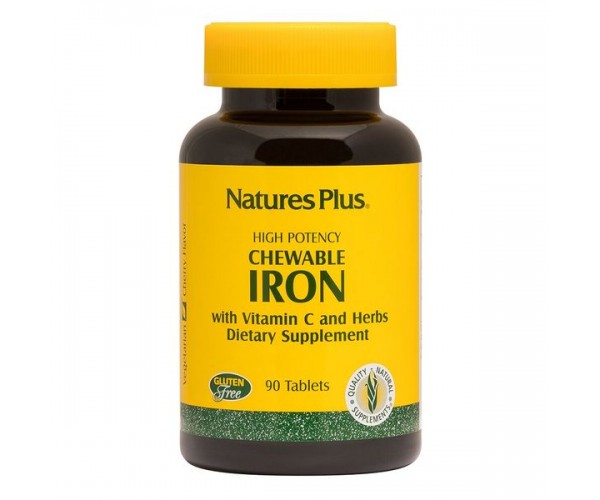 

Залізо з вітаміном C Chewable Iron w/Vitamin C Natures Plus вишня 90 таблеток (NP202)