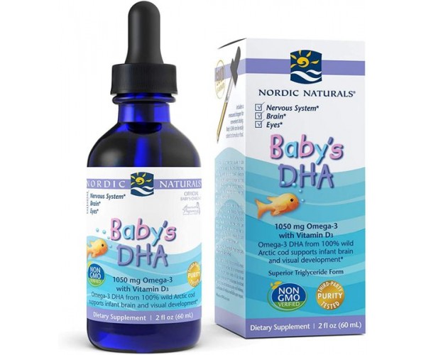 

Рідкий риб'ячий жир для дітей + D3 Baby's DHA Nordic Naturals 60 мл (NN026)
