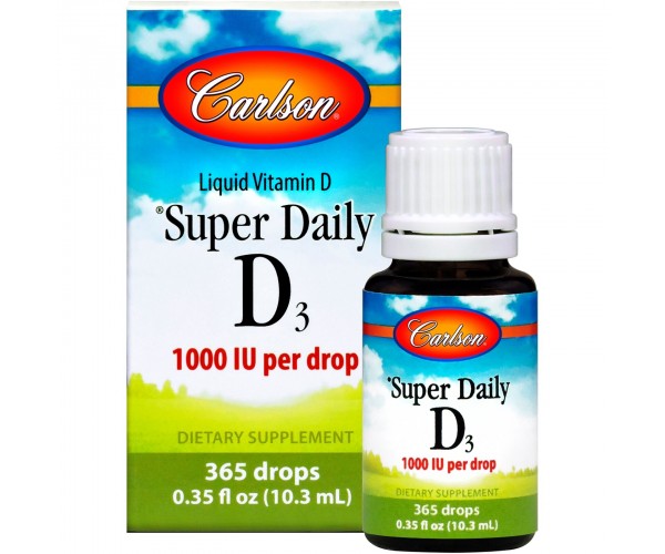 

Вітамін D3 Super Daily D3 Carlson Labs 1000 МО 1000 10.3 мл (CAR026)
