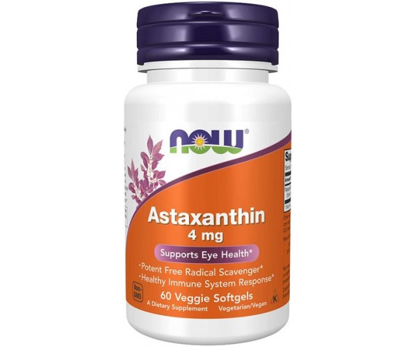 

Астаксантин Astaxanthin Now Foods 4 мг 60 капсул (NF140)