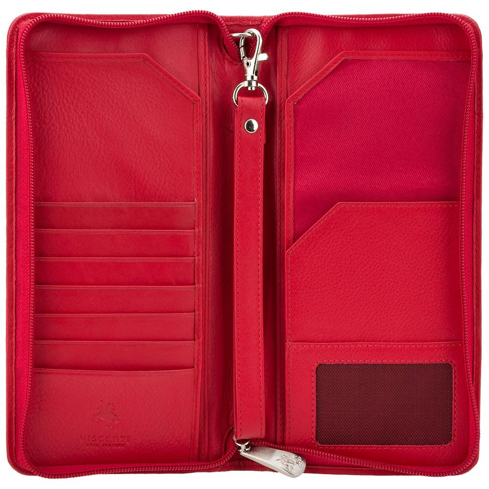 

Красный кошелек для путешествий (тревелер) Visconti 1157 Polo (Red)
