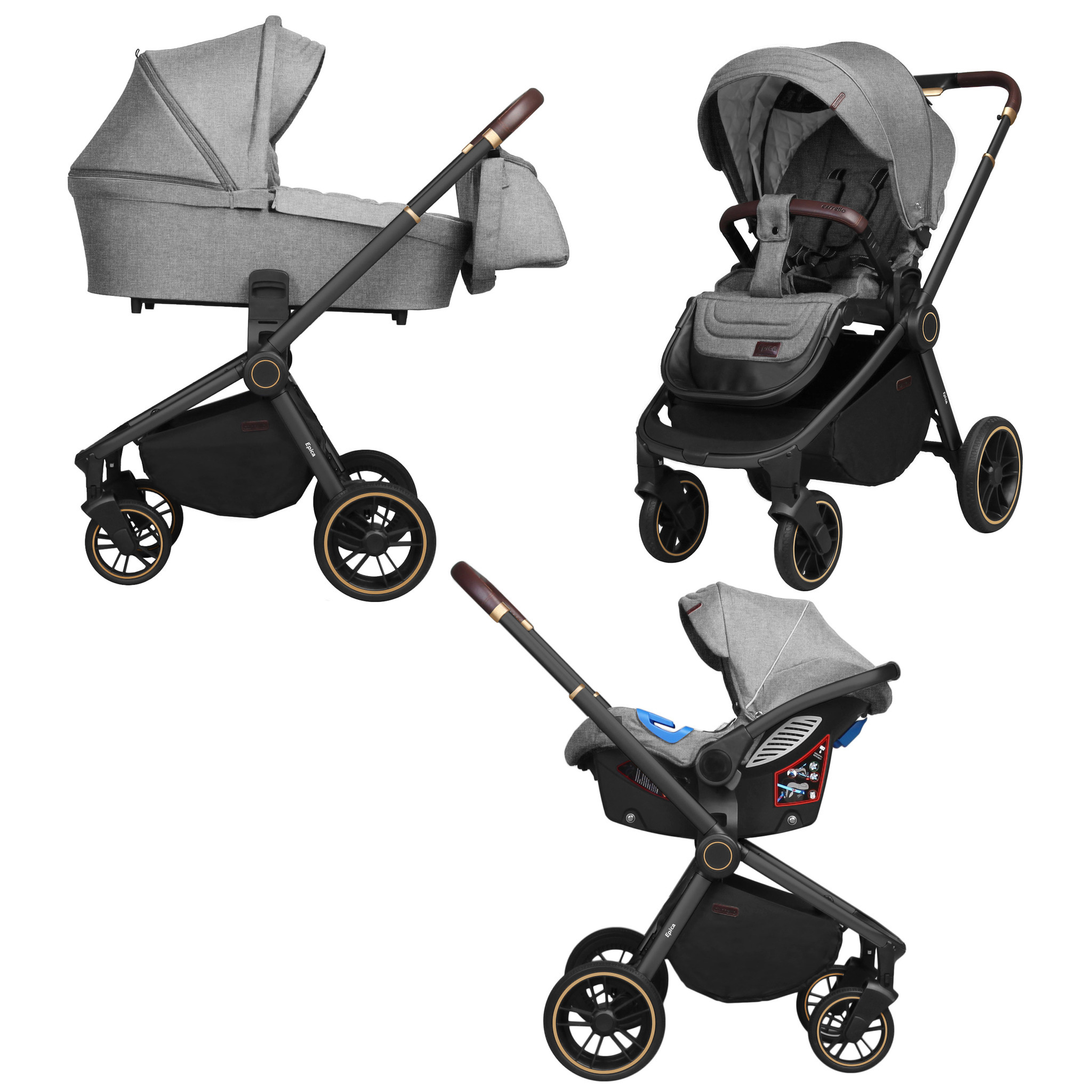 

Универсальная коляска 3 в 1 Carrello Epica Silver Grey (CRL-8511/1)