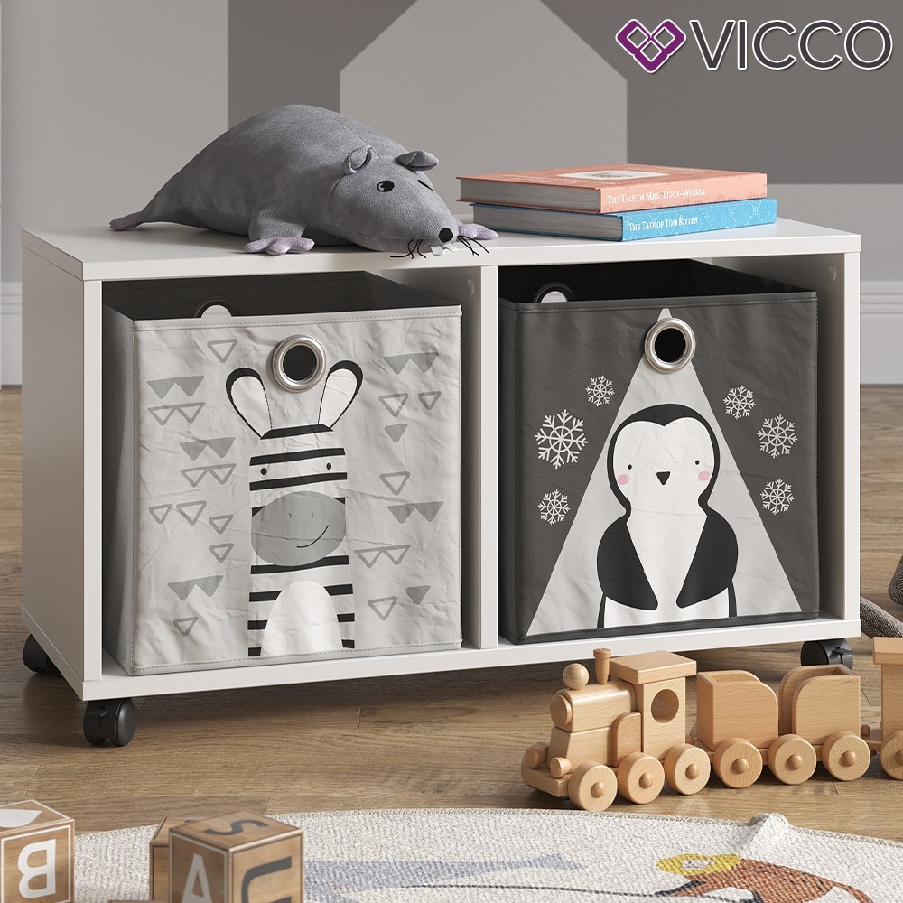 

Передвижная тумбочка с детскими ящиками, Vicco белая