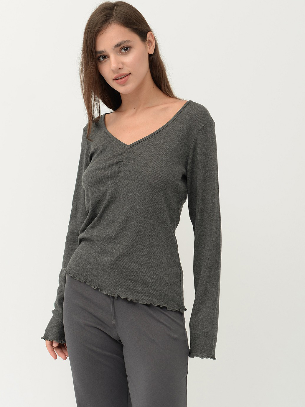

Лонгслив H&M 681592 S Темно-серый