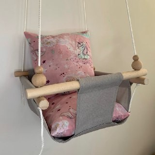 

Детская качеля Infancy Единороги, Серая основа