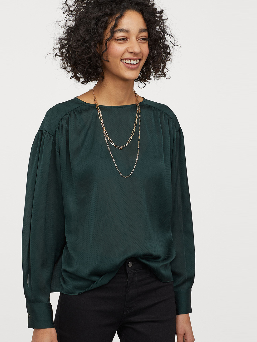 

Блузка H&M 0817150_т.зел S Темно-зеленая