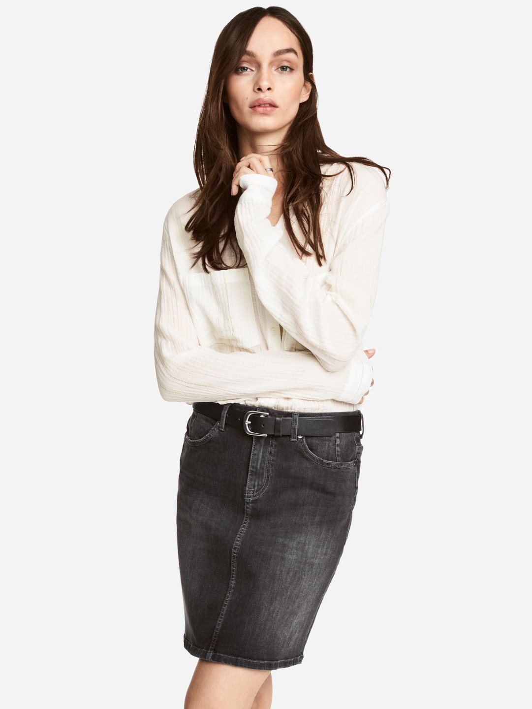 

Рубашка H&M 0480145_зол.нить 36 Молочная