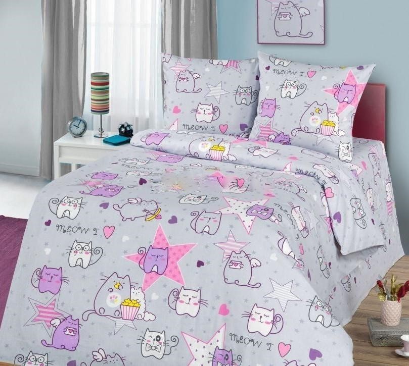 

Детское постельное белье Котята Мурчики CottonTwill 150х100 см Бязь (ДРБ023-1)