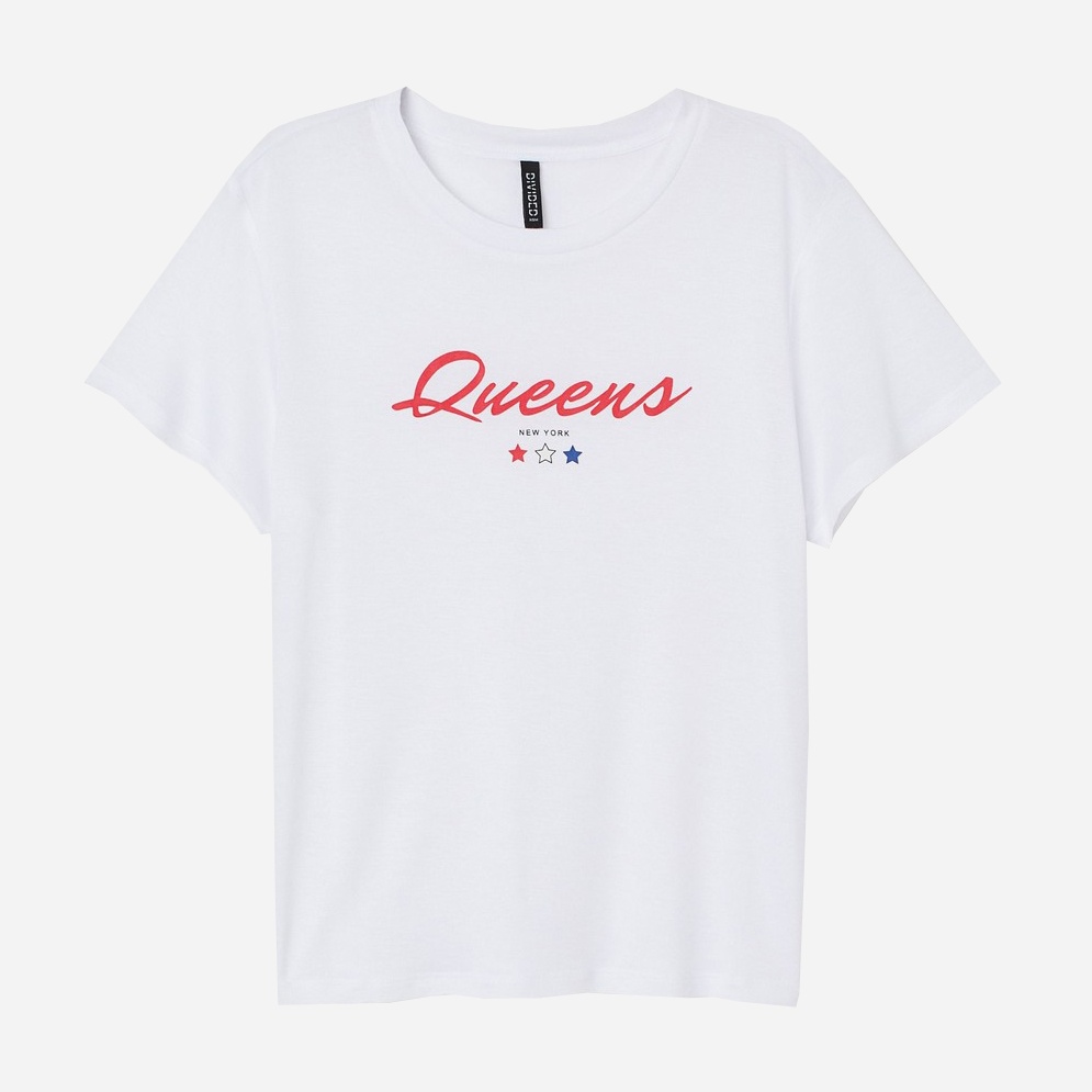 

Футболка H&M 0753210_queens L Белая