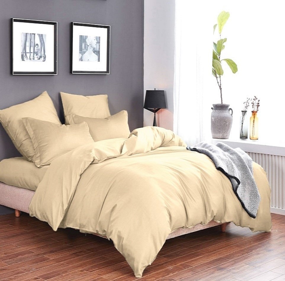 

Комплект постельного белья из Сатина Solid Colors CottonTwill 1.5-спальный 150х220 см Светло-бежевый (К025-3)