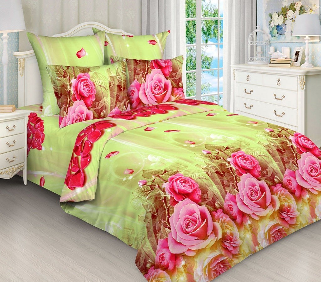

Комплект постельного белья Море роз 3D CottonTwill Бязь 220х250 см Семейный (РБ046-5)