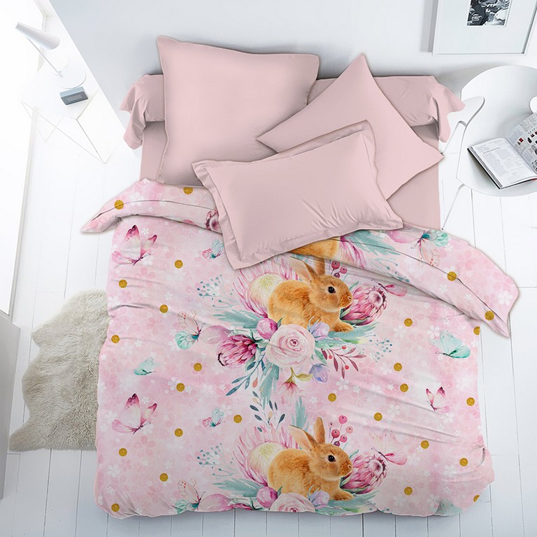 

Комплект постельного белья "Весенний зайка" CottonTwill 1.5-спальный 150х220 см Поплин (ДПР035-3)