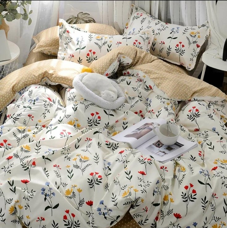 

Комплект постельного белья Полевые цветы CottonTwill 200х240 см Ранфорс Евро (ДР083-4)