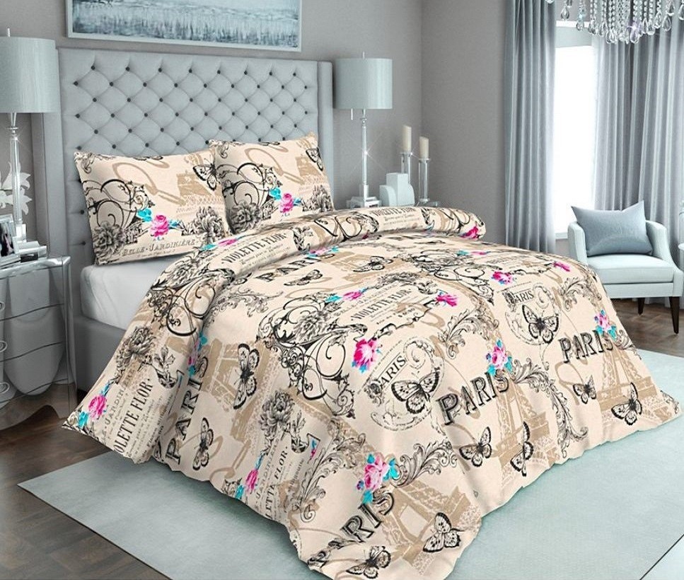 

Комплект постельного белья Париж город любви CottonTwill 150х220 см 1-спальный Ранфорс (ДР093-1)