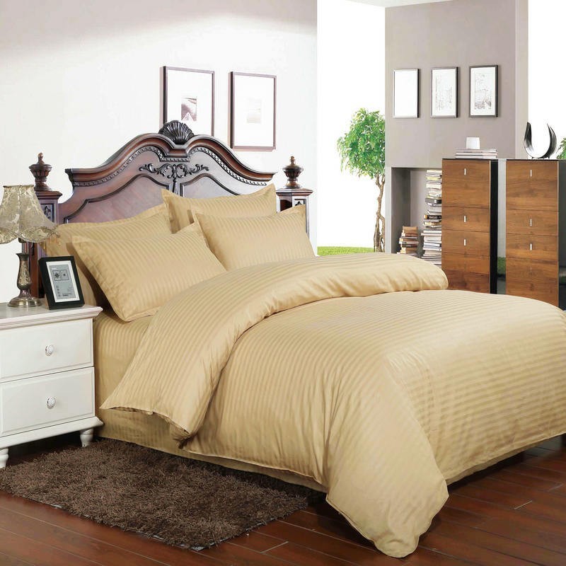 

Комплект постельного белья Сатин Страйп CottonTwill 2-спальный 200х220 см Бежевый (SСК030-4)