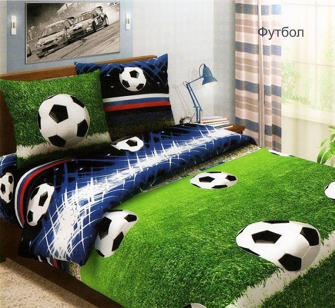 

Комплект постельного белья Футбол 3D CottonTwill 1-спальный 150х220 см Бязь (ДРБ011-2)