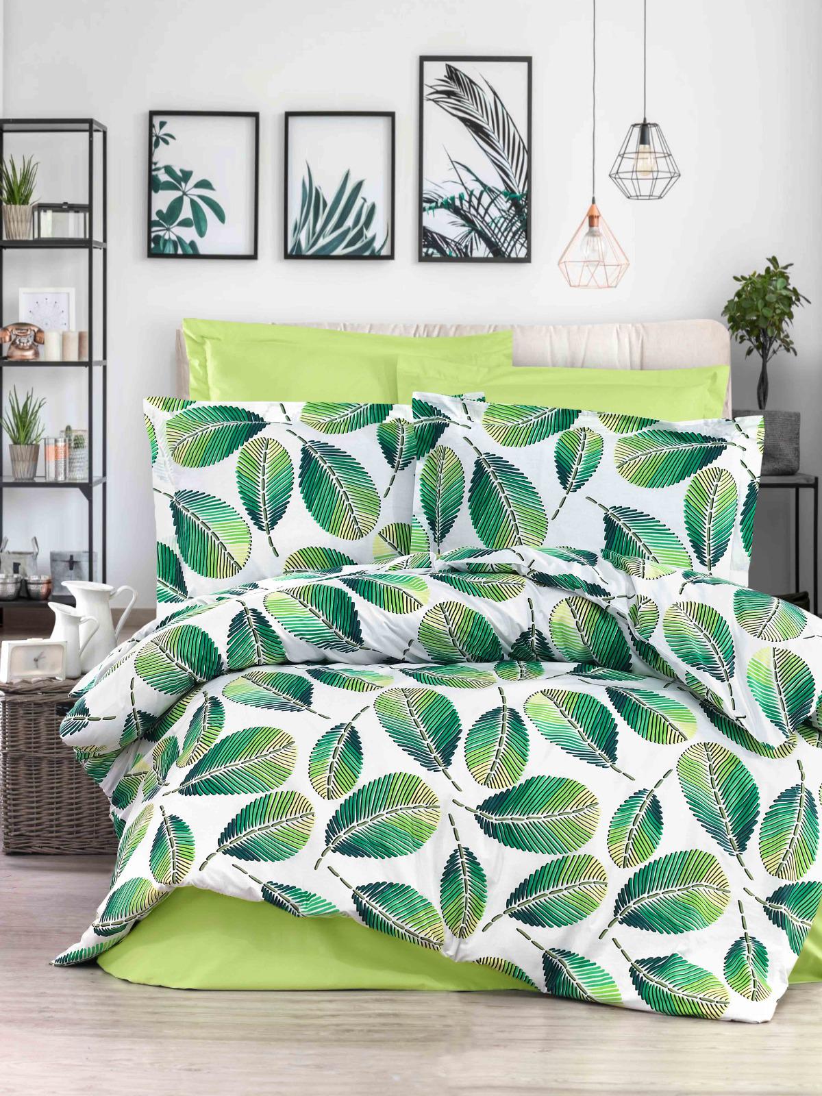 

Комплект постельного белья Сиде CottonTwill Турецкий Ранфорс 1.5-спальный 150х220 см Зеленый (ТRD017-3)