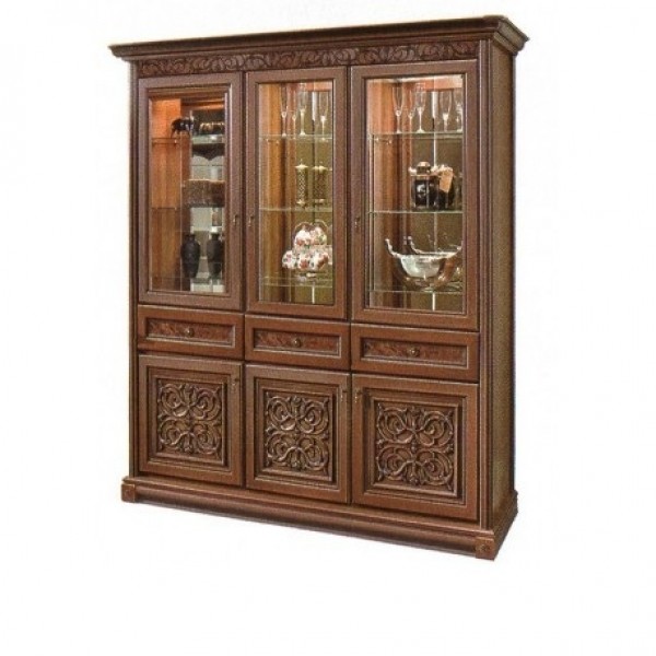 

Витрина 3Д Вар.2 в гостиную из ДСП и МДФ Тоскана-Нова Скай