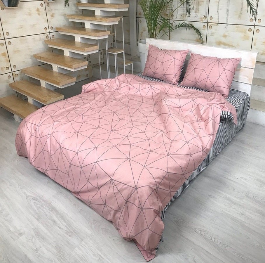 

Комплект постельного белья "Шебби" паутинка на розовом CottonTwill 1.5-спальный 150х220 см Сатин Premium (SP068-3)