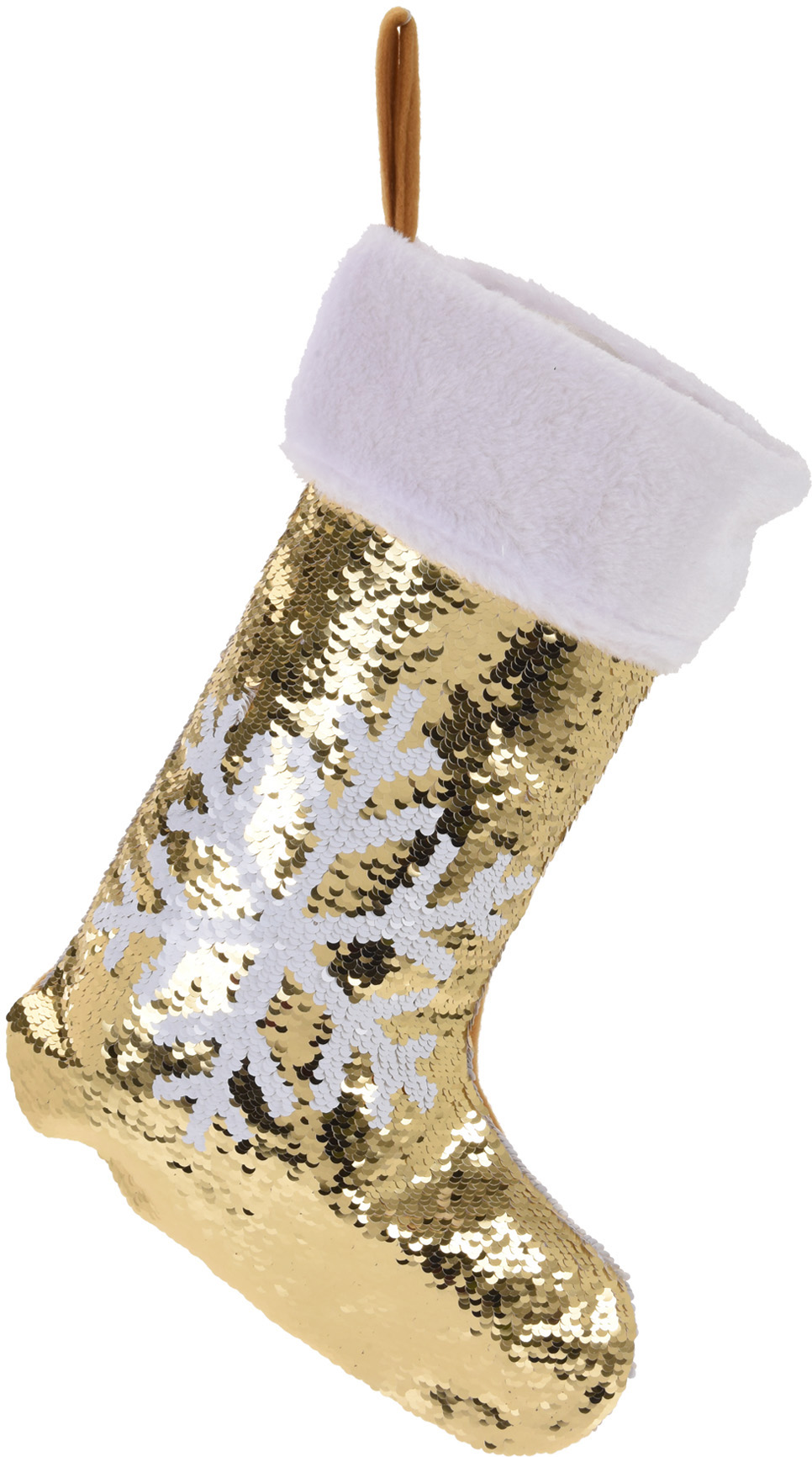 

Носок для подарков Christmas Decoration с пайетками 38 см (AAF510990_snowflake)