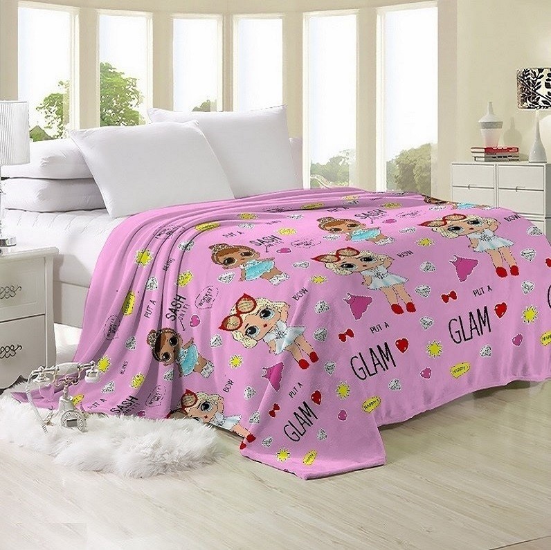

Плед-покрывало велсофт "Куклы ЛОЛ" CottonTwill 150х215 см (СТП04-2)