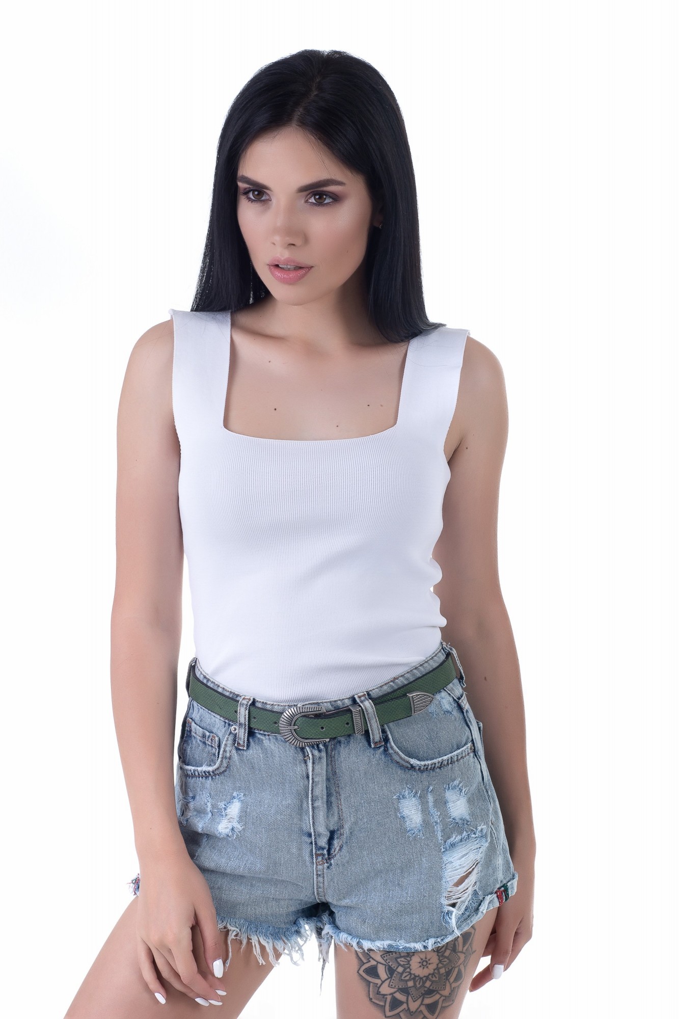 

Топ трикотажный Crop-Top  Белый (2177, Топ трикотажный Crop-Top S Белый (2177)