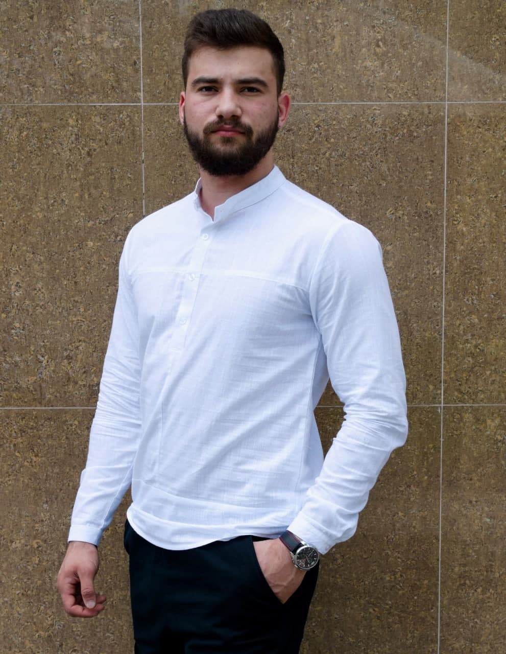 

Рубашка R.A. Long Sleeve Linen  белая 1889, Рубашка R.A. Long Sleeve Linen S белая 1889-S