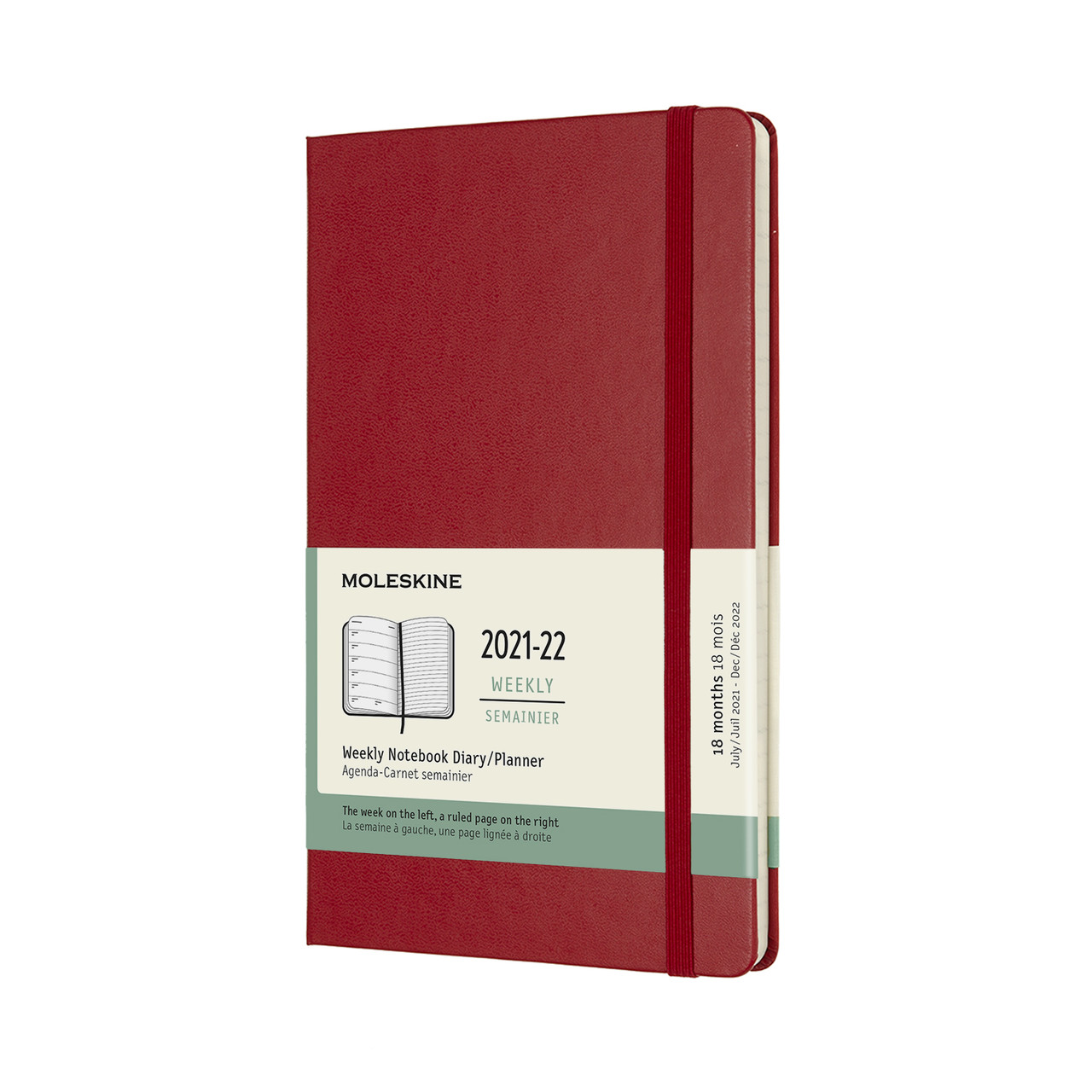 

Еженедельник Moleskine 2021-2022 Датированный Средний 13х21 см 208 страниц Красный (8056420856255)