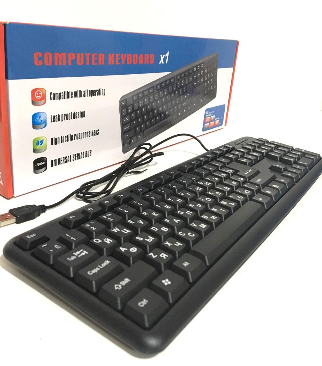 

Клавиатура проводная мембранная Computer Keyboard X1 черная