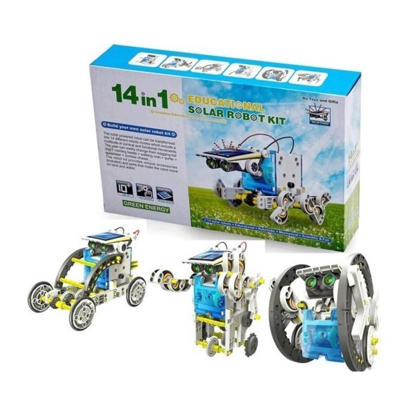 

Конструктор Робот 14 в 1 с солнечной панелью и моторчиком Solar Robot Kit