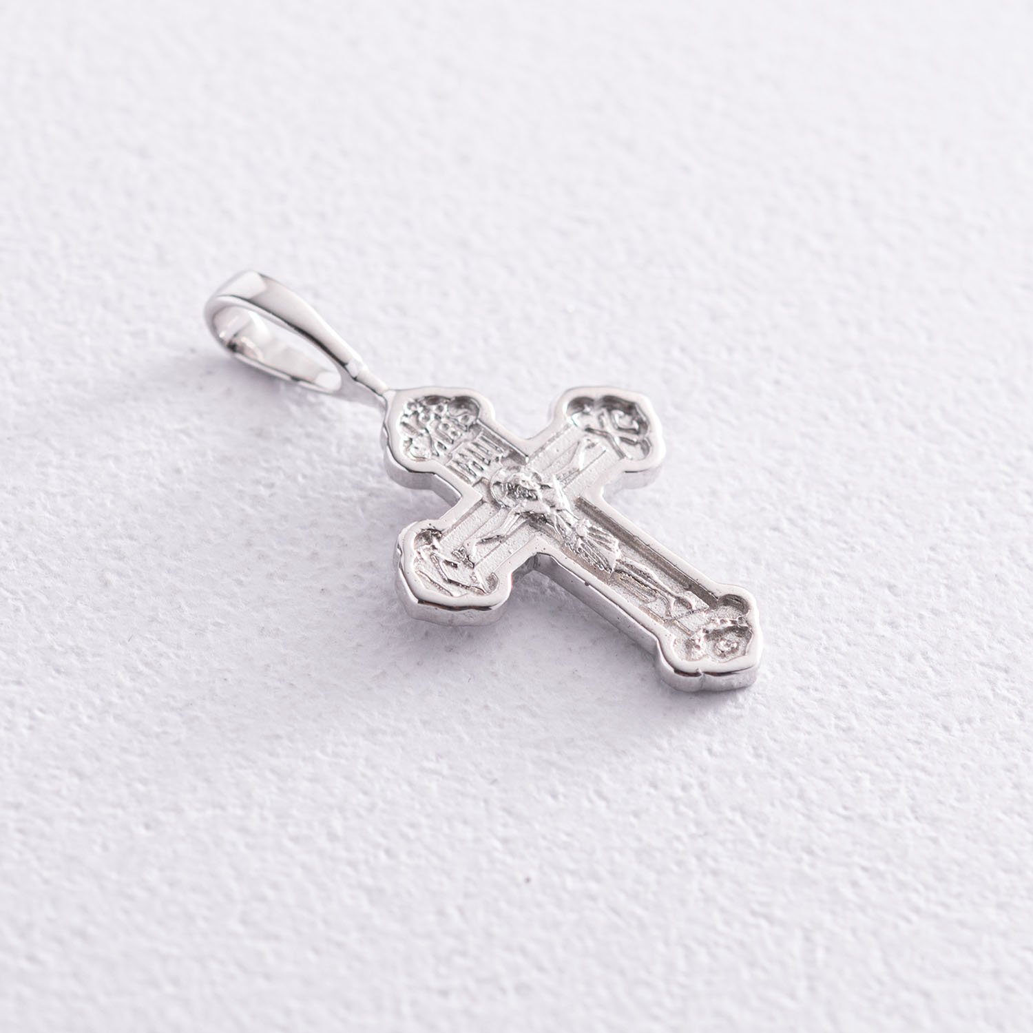 

Золотой крестик "Распятие. Спаси и Сохрани" п03205d Оникс