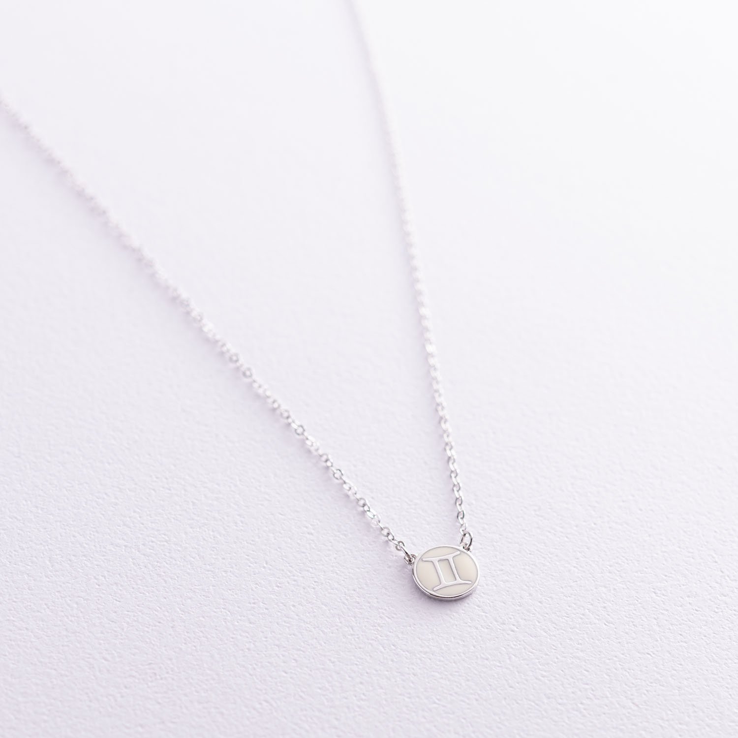 

Серебряное колье "Знак зодиака Близнецы" 181052близнюки Оникс 41